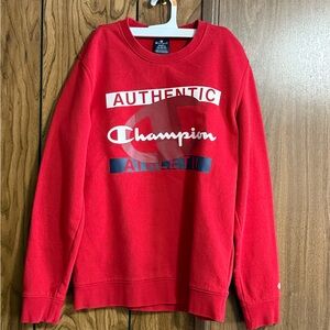 Champion Authentic Red Crewneck Sweater